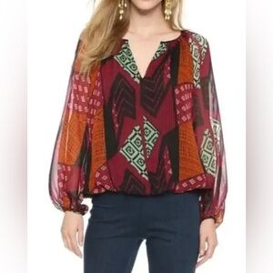 DIANE VON FURSTENBERG HATHAWAY SILK TOP SZ SMALL